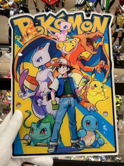 Ash Ketchum & his Pokemon Frame Decoration/Fridge Magnet - Pokemon Resin Statue - Xingkong Studio