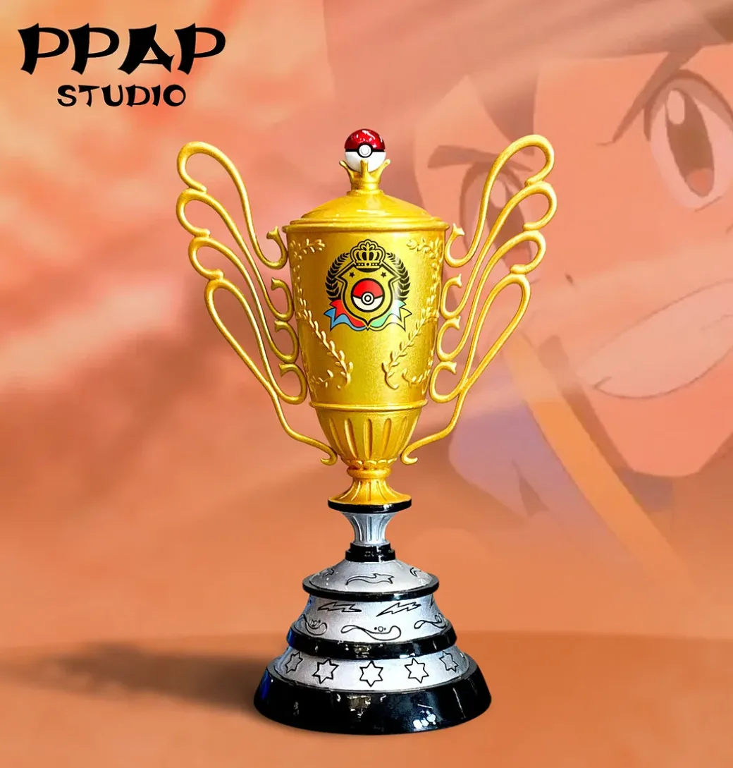 Ash Ketchum's Pokemon World Champion Trophy - Pokemon Resin Statue - PPAP Studios