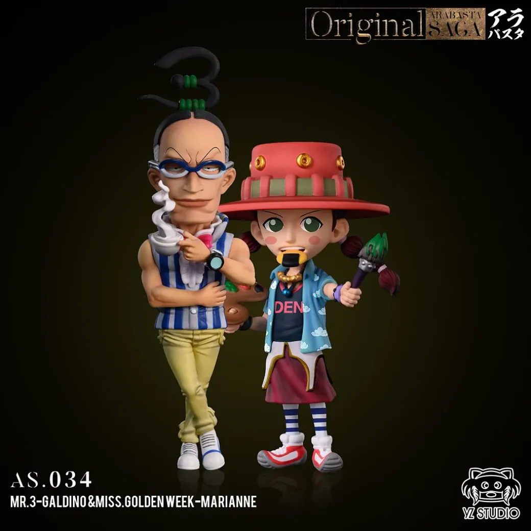 Baroque Works Mr. 3 Galdino & Miss Goldenweek Marianne - ONE PIECE Statue - YZ Studios