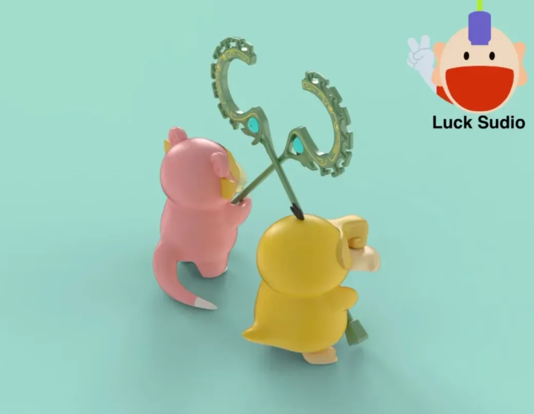 Barrier Beasts Psyduck & Slowpoke - Ne Zha Pokemon Statue - Luck Studio