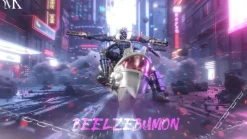 Beelzebumon with Motorcycle & Impmon with Motorcycle - Digimon Resin Statue - DMX Studios