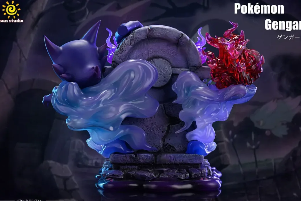 Big & 1/20 Scale World Zukan Throne Gengar Family - Pokemon Statue - sun Studio
