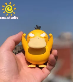 Big & Small Scale Cheering Psyduck - Pokemon Resin Statue - sun Studio