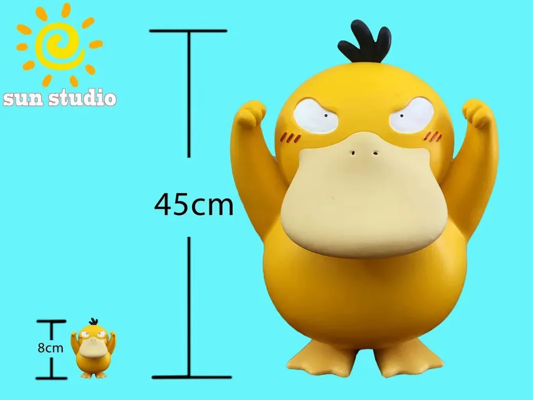Big & Small Scale Cheering Psyduck - Pokemon Resin Statue - sun Studio
