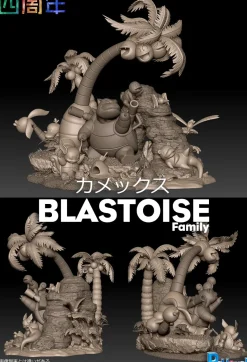 Blastoise Family - Pokemon Resin Statue - PCHouse Studios