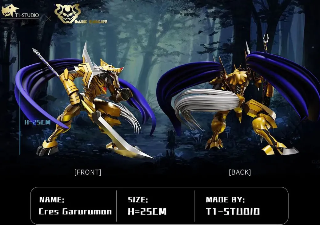 Blitz Greymon & Cres Garurumon - Digimon Resin Statue - T1 Studio