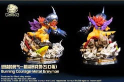 Burning Courage Metal Greymon - Digimon Resin Statue - Black-Dog-Studios