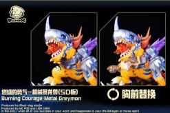 Burning Courage Metal Greymon - Digimon Resin Statue - Black-Dog-Studios