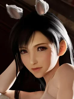 Cat Ver. Tifa Lockhart Decorative Painting - (FF7) Final Fantasy VII - Xingkong Studio