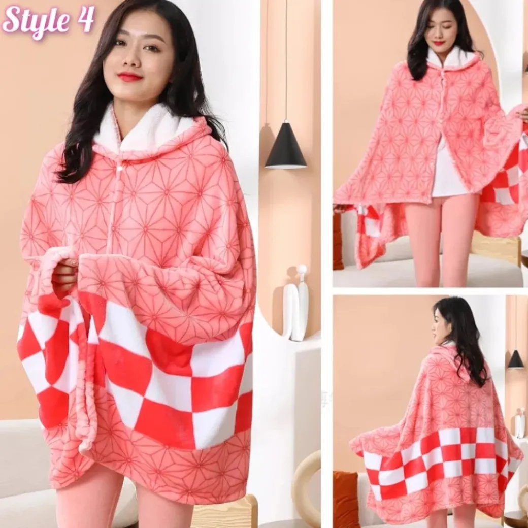 Characters of Demon Slayer Pullover Shawl Blanket - Free Shipping - Demon Slayer: Kimetsu no Yaiba