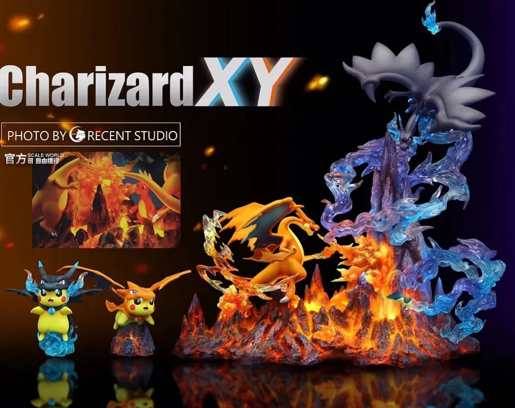 Charizard X & Y with LED - Pokemon Resin Statue - Crescent-Studios
