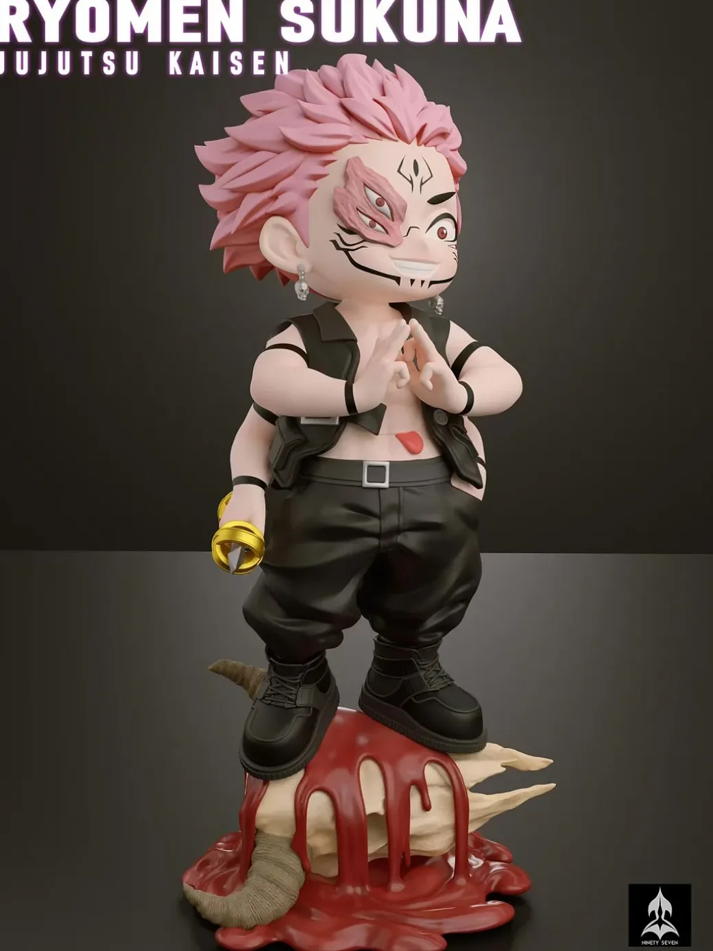 Chibi Ver. 002 Satoru Gojo & Ryomen Sukuna - Jujutsu Kaisen Resin Statue - NINETY SEVEN Studio