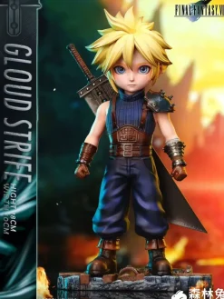 Chibi Ver. Cloud Strife - (FF7) Final Fantasy VII Statue - SenLinTu Studio