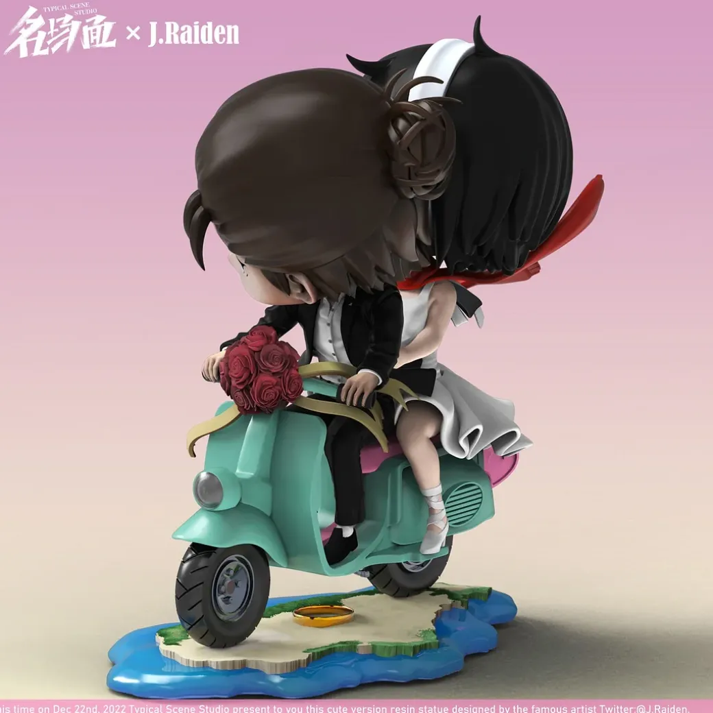 Chibi ver. Riding Motorcylcle Mikasa Ackerman & Eren Yeager - Attack On Titan Resin Statue - Typical Scene Studio
