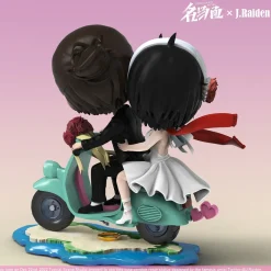 Chibi ver. Riding Motorcylcle Mikasa Ackerman & Eren Yeager - Attack On Titan Resin Statue - Typical Scene Studio
