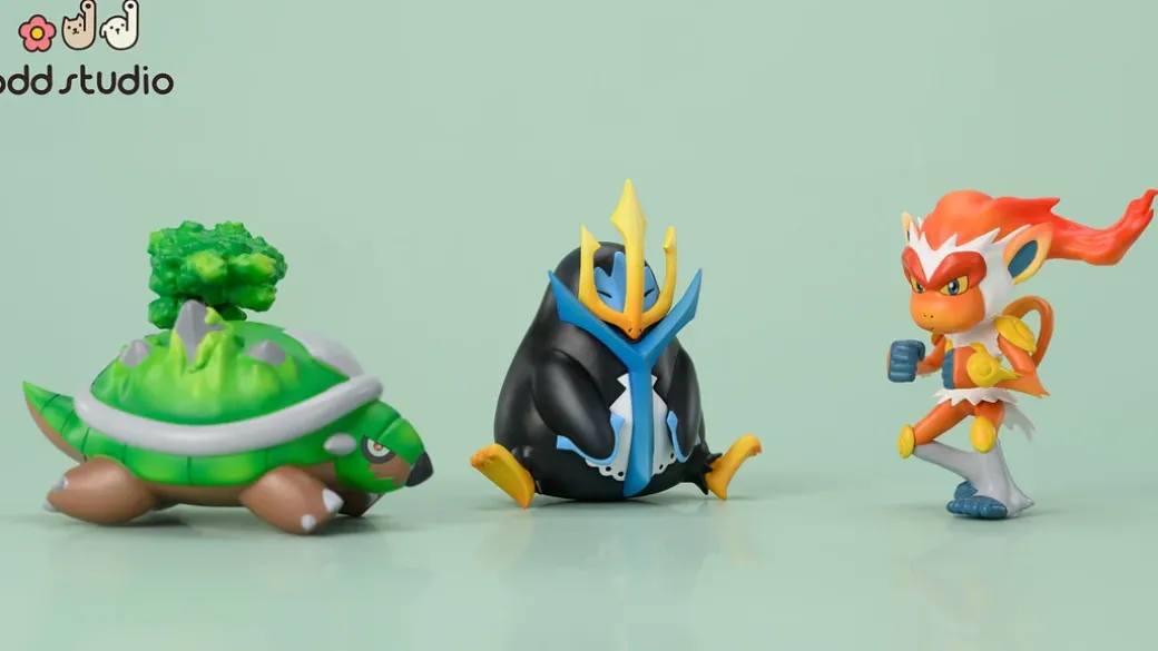 Chibi Ver. Sinnoh Starter Pokemon - Pokemon Resin Statue - odd Studio
