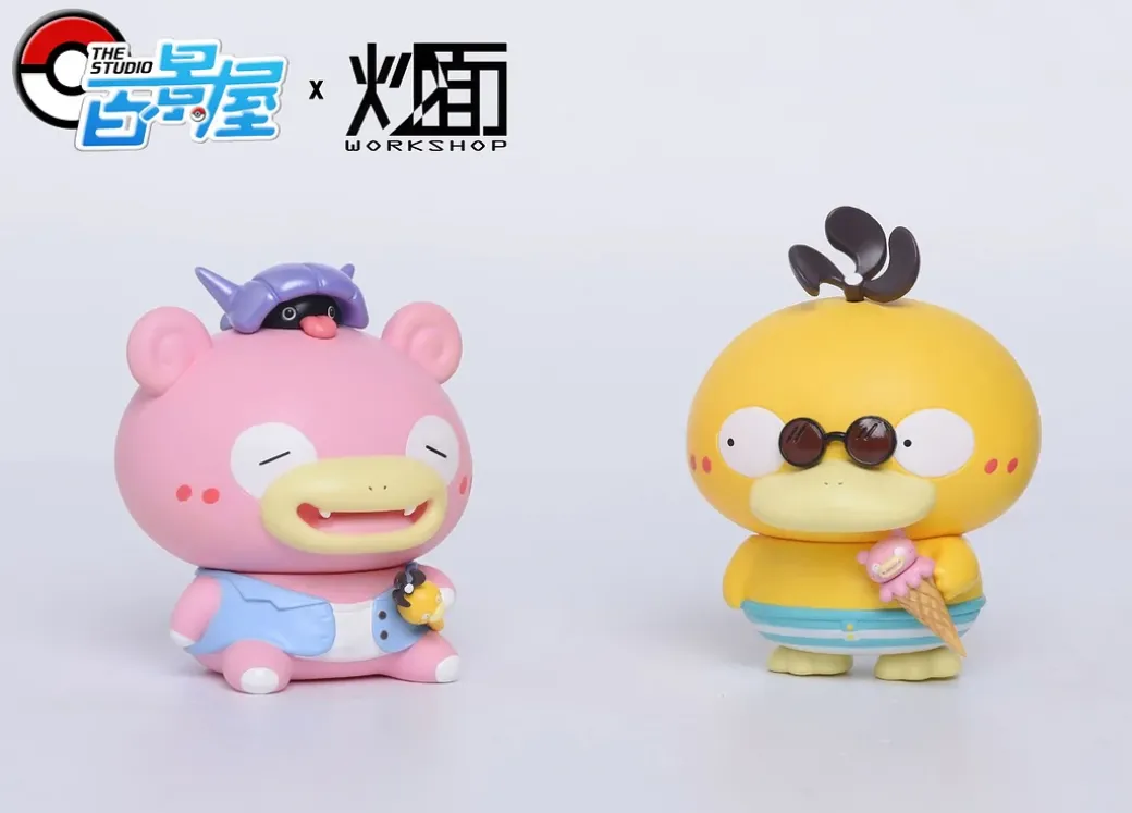 Chibi Ver. Summer Slowpoke & Psyduck - Pokemon Resin Statue - CM Studio