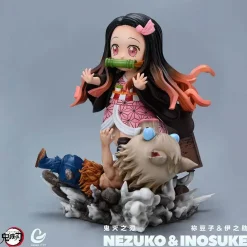 Chibi Version Kamado Nezuko & Hashibira Inosuke - Demon Slayer : Kimetsu No Yaiba Resin Statue - Goose FTY