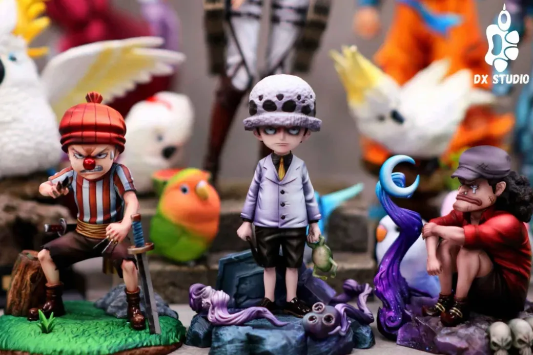 Childhood Buggy & Trafalgar D. Water Law & Marshall D. Teach - ONE PIECE Resin Statue - Dx Studio