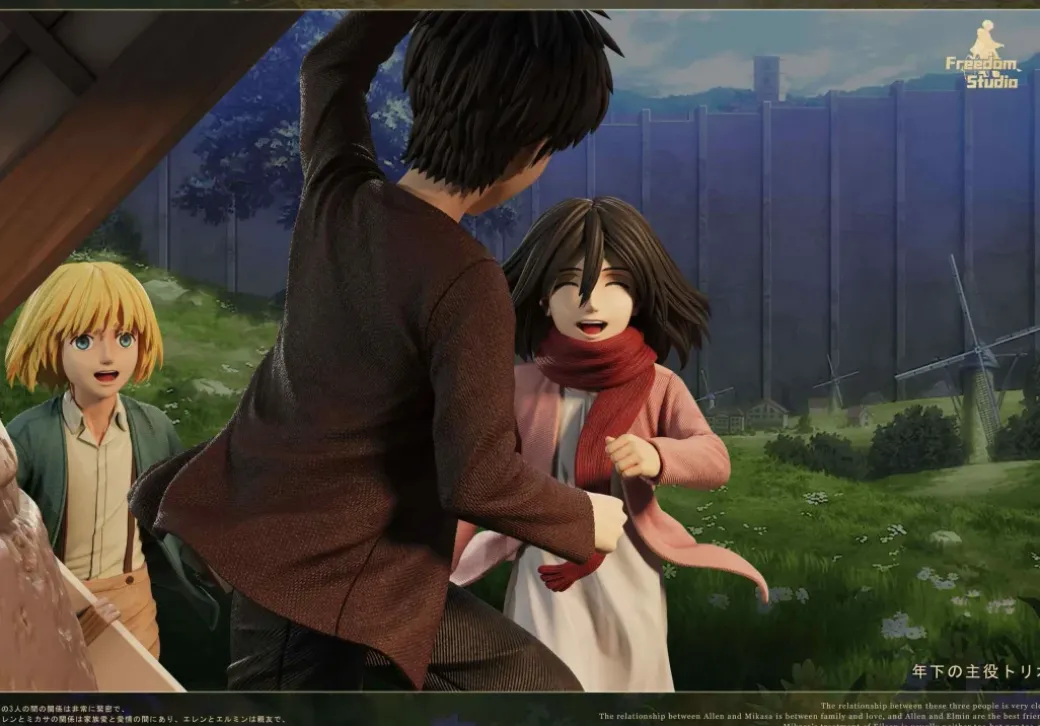 Childhood Friends Running to Tree on Hill - Attack On Titan Resin Statue - Freedom Studio
