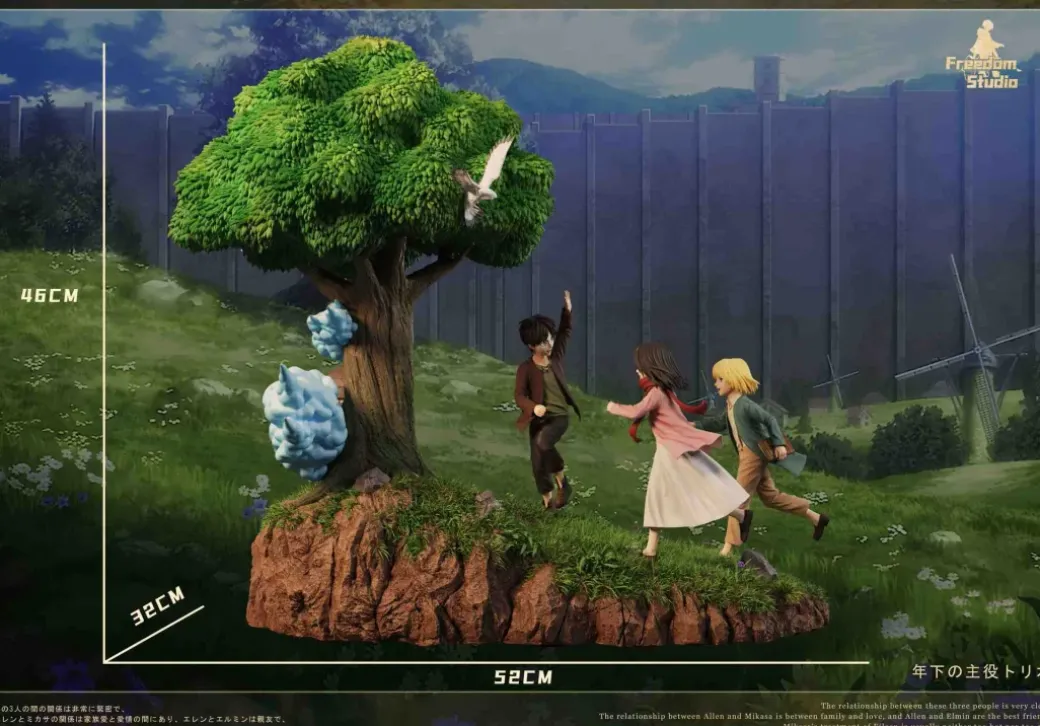 Childhood Friends Running to Tree on Hill - Attack On Titan Resin Statue - Freedom Studio