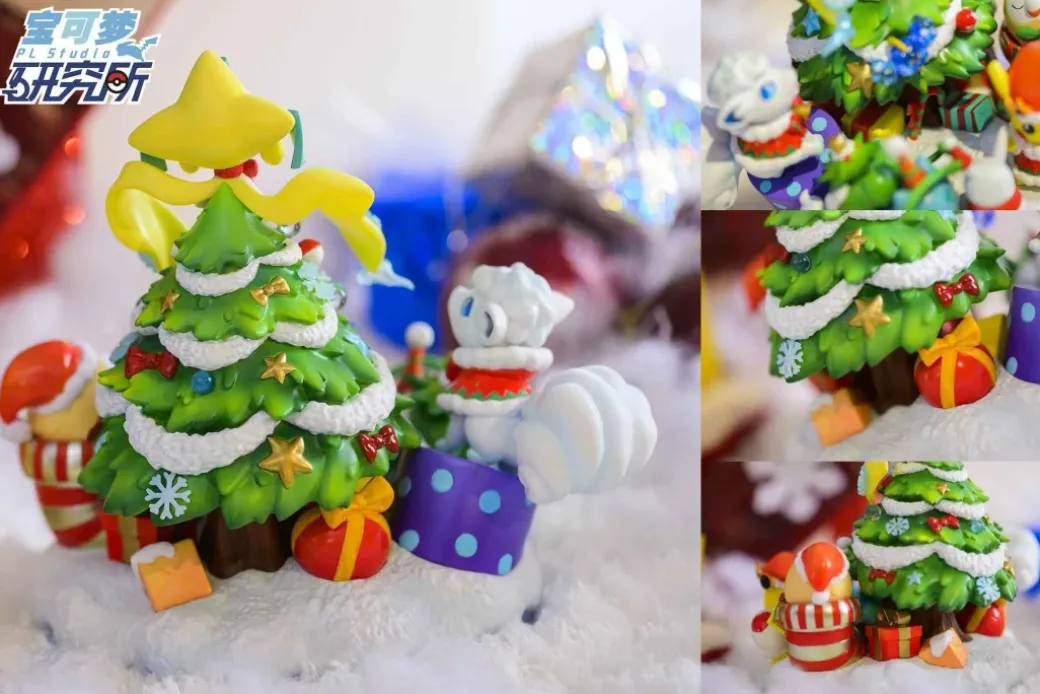 Christmas gift Pikachu, Bulbasaur, Alolan Vulpix, Rowlet, Jirachi - Pokemon Resin Statue - PL Studios