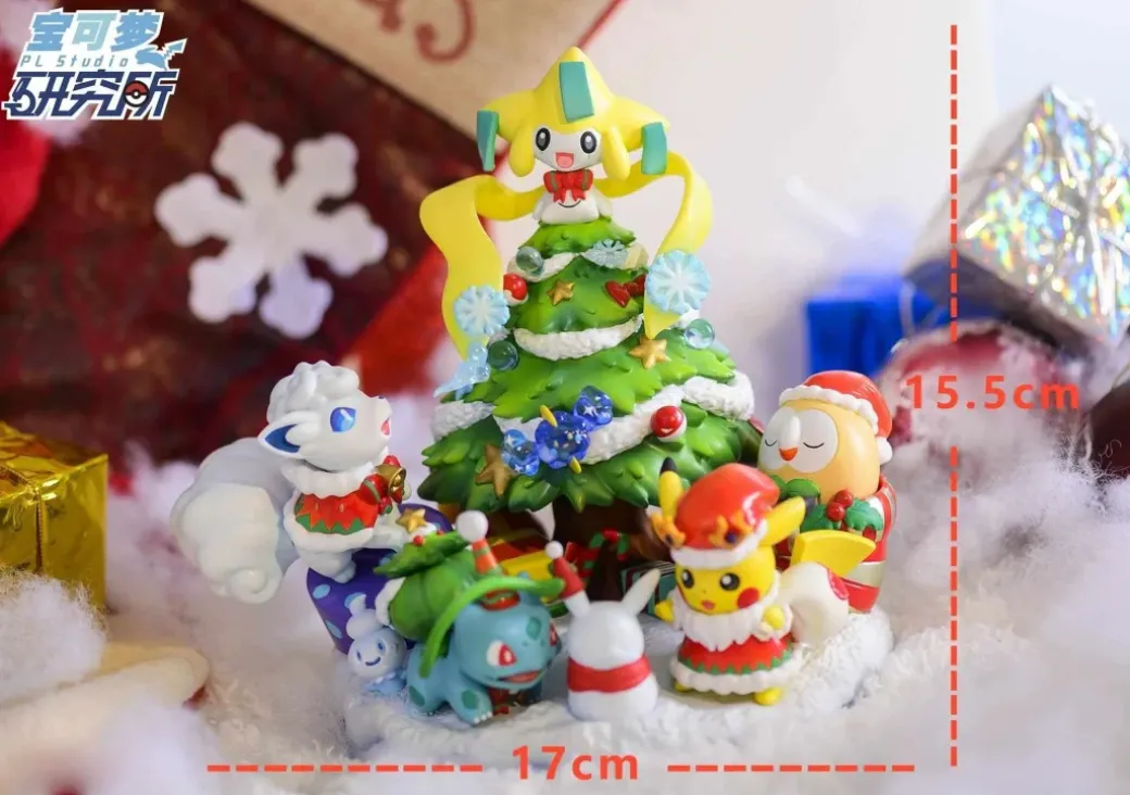 Christmas gift Pikachu, Bulbasaur, Alolan Vulpix, Rowlet, Jirachi - Pokemon Resin Statue - PL Studios