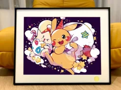 Christmas Pikachu & Togepi Decorative Painting - Pokemon - Xingkong Studio