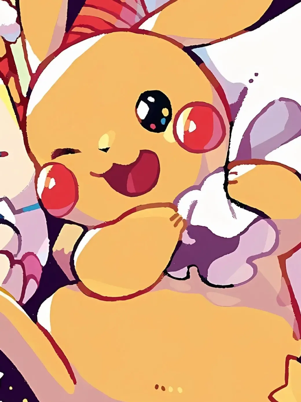 Christmas Pikachu & Togepi Decorative Painting - Pokemon - Xingkong Studio
