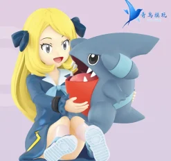 Cynthia & Gible & Steven Stone & Beldum - Pokemon Resin Statue - QN Studios