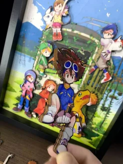3D Beech Wood Magnetic Decorative Paint of All Character of Digimon - Digimon Decorative Painting - Mystical Art Studios