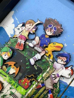 3D Beech Wood Magnetic Decorative Paint of All Character of Digimon - Digimon Decorative Painting - Mystical Art Studios