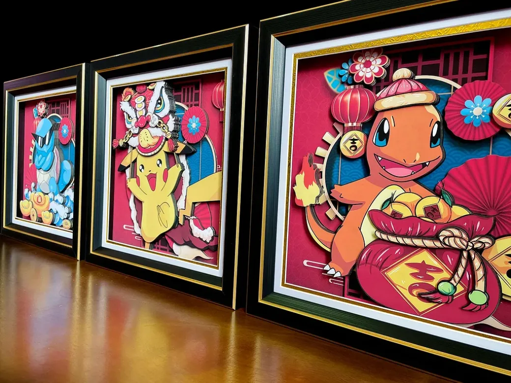 3D Decorative Paint of Chinese New Year 2023 Pokemon - Pokemon Decorative Painting - Mystical Art Studios