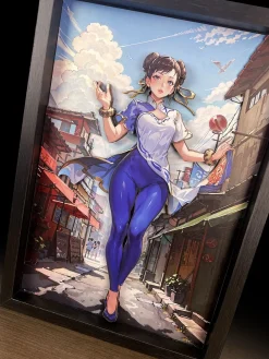 3D Decorative Paint of Chun-Li - Street Fighter Decorative Painting - momo Studio