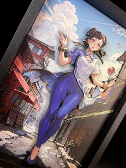 3D Decorative Paint of Chun-Li - Street Fighter Decorative Painting - momo Studio