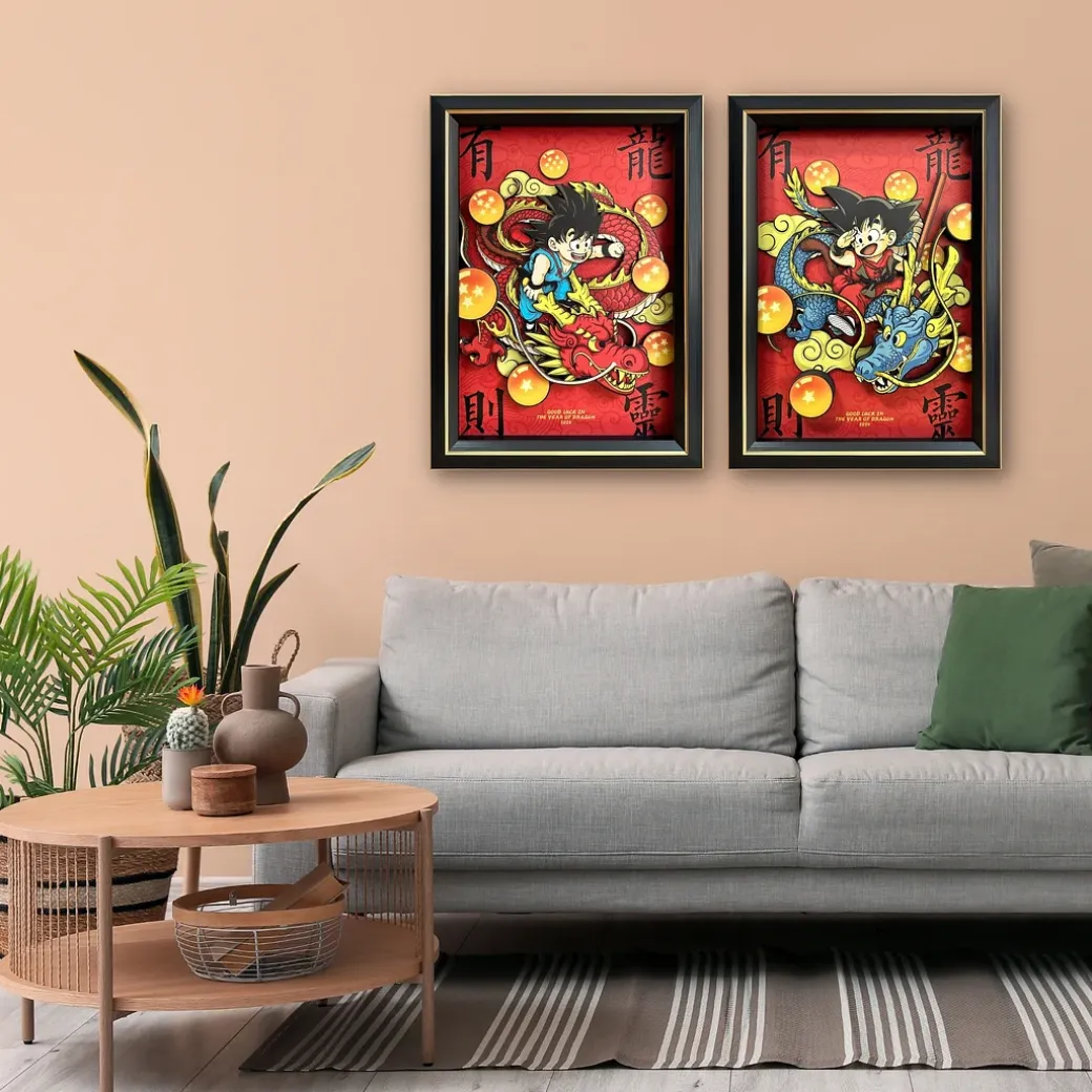 3D Decorative Paint of Dragon Year Son Goku & Shenron - Dragon Ball Decorative Painting - AoTu Panda Studio