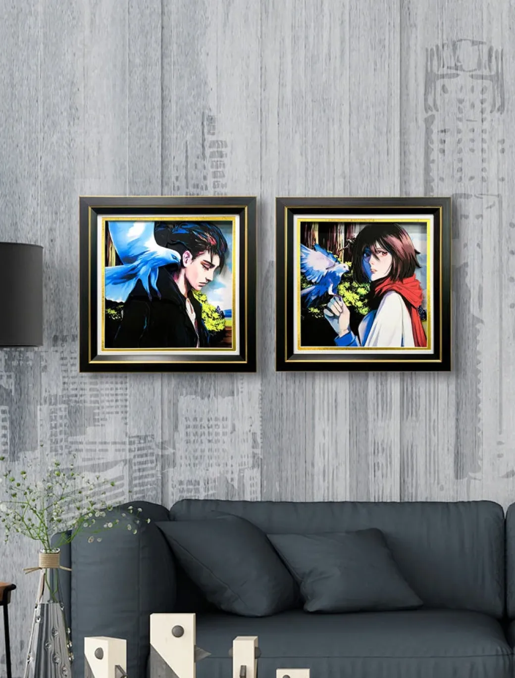 3D Decorative Paint of Eren Yeager - Attack On Titan Decorative Painting - momo Studio