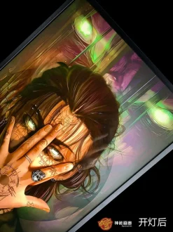 3D Decorative Paint of Light Guide Transformation Eren Yeager with LED - Attack On Titan Decorative Painting - Mystical Art Studios