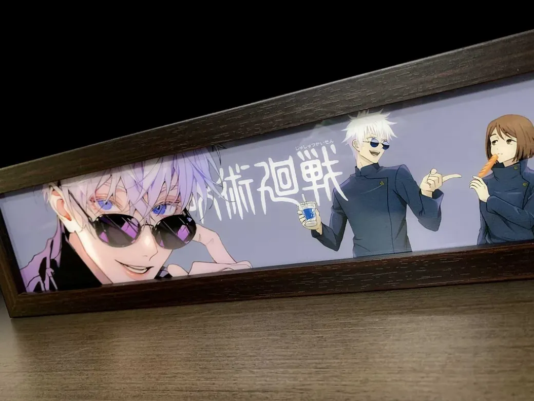 3D Decorative Paint of Light Guide Transformation Satoru Gojo & Suguru Geto & Shoko Leiri with LED - Jujutsu Kaisen Decorative Painting - momo Studio