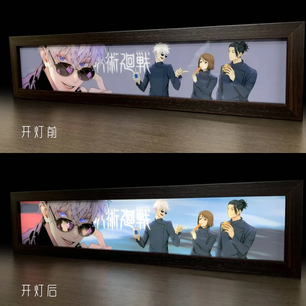 3D Decorative Paint of Light Guide Transformation Satoru Gojo & Suguru Geto & Shoko Leiri with LED - Jujutsu Kaisen Decorative Painting - momo Studio