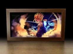 3D Decorative Paint of Light Guide Transformation Son Goku & Son Gohan with LED - Dragon Ball Decorative Painting - Mystical Art Studios