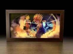 3D Decorative Paint of Light Guide Transformation Son Goku & Son Gohan with LED - Dragon Ball Decorative Painting - Mystical Art Studios
