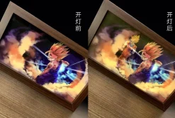 3D Decorative Paint of Light Guide Transformation Son Goku & Son Gohan with LED - Dragon Ball Decorative Painting - Mystical Art Studios