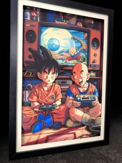 3D Decorative Paint of Son Goku & Krillin - Dragon Ball Decorative Painting - momo Studio