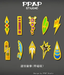 3D Pokémon Gym Badges of Unova Region - Pokemon Statue - PPAP Studios