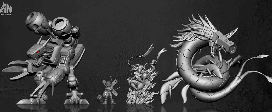Dark Masters MetalSeadramon - Digimon Resin Statue - An-Studios