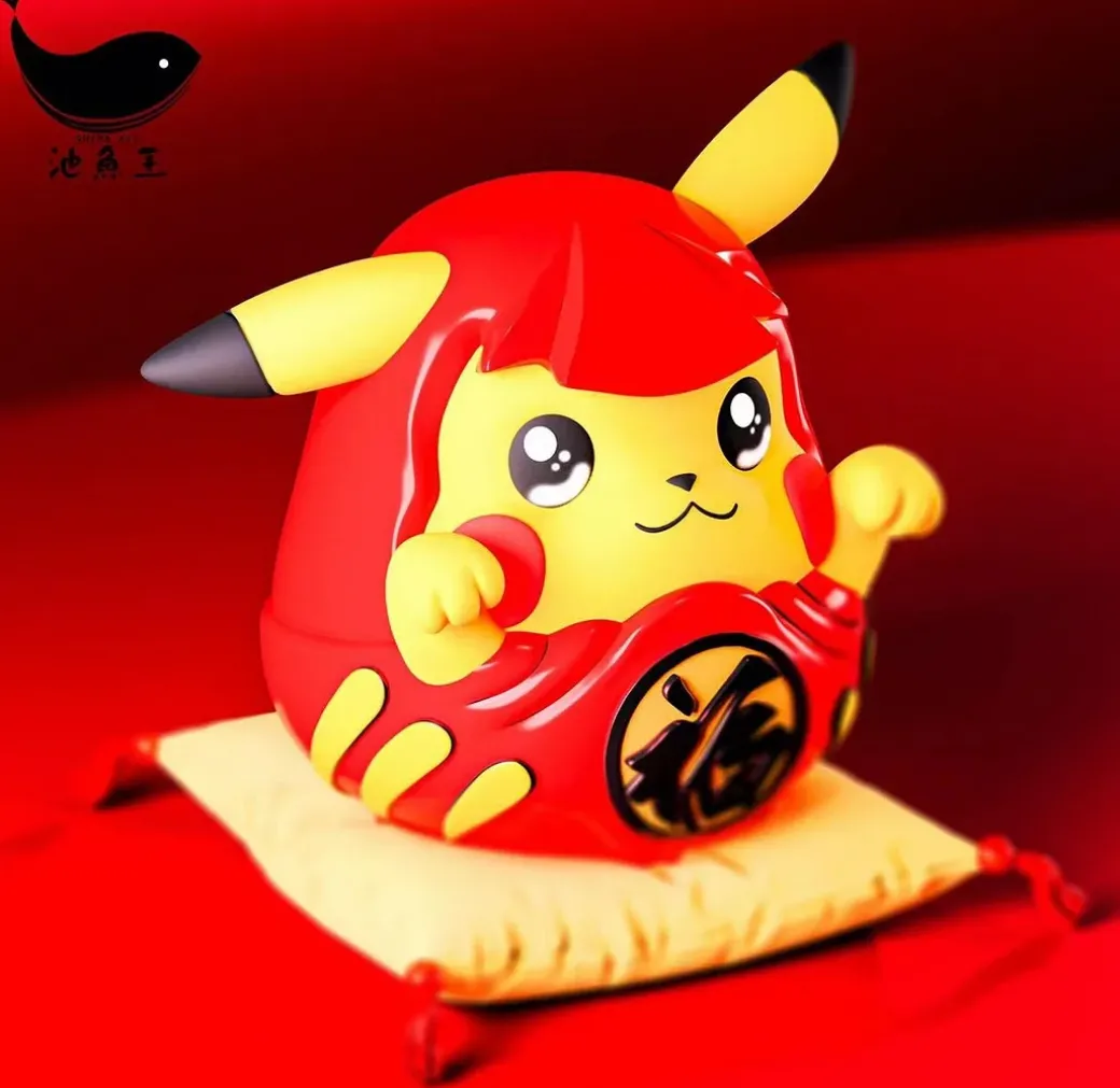 Daruma Cosplay Pikachu - Pokemon Resin Statue - Shima Aji Studio