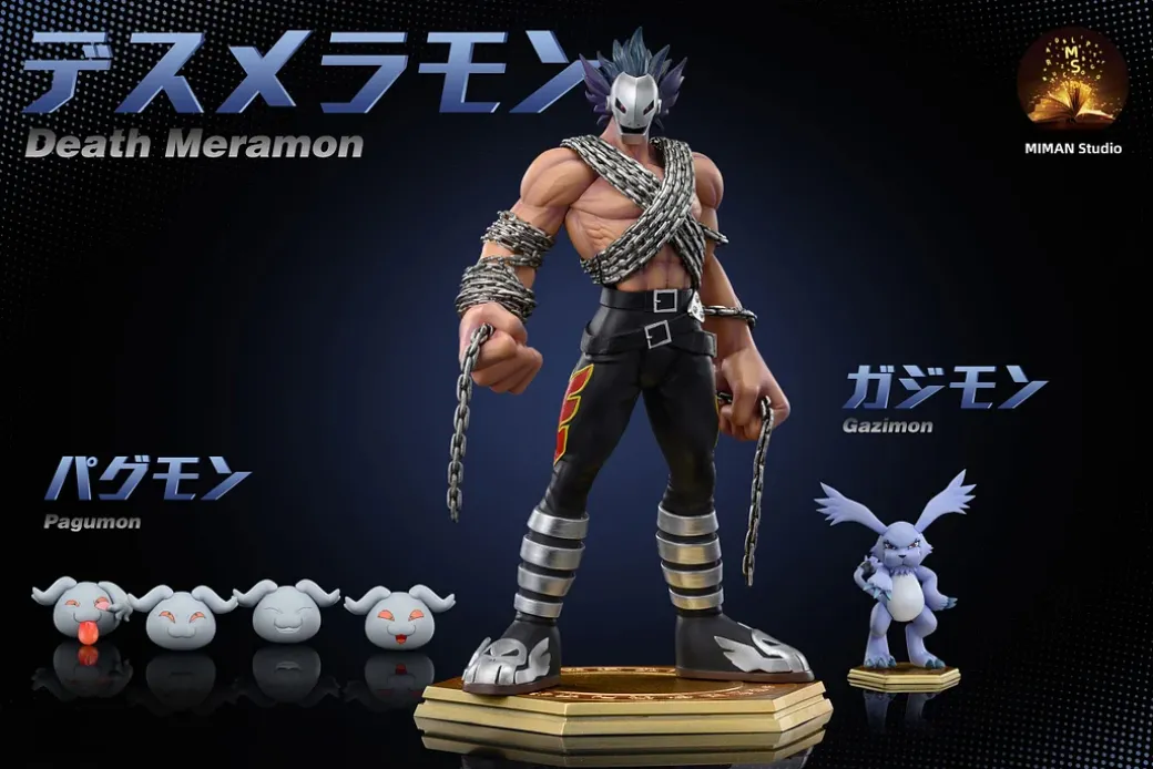 Death Meramon, Gazimon & Pagumon - Digimon Resin Statue - MIMAN Studios