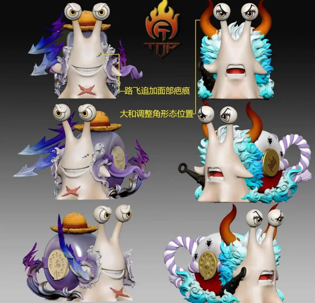 DenDenMushi of Nika Luffy & Yamato - ONE PIECE Resin Statue - TOP-Studios