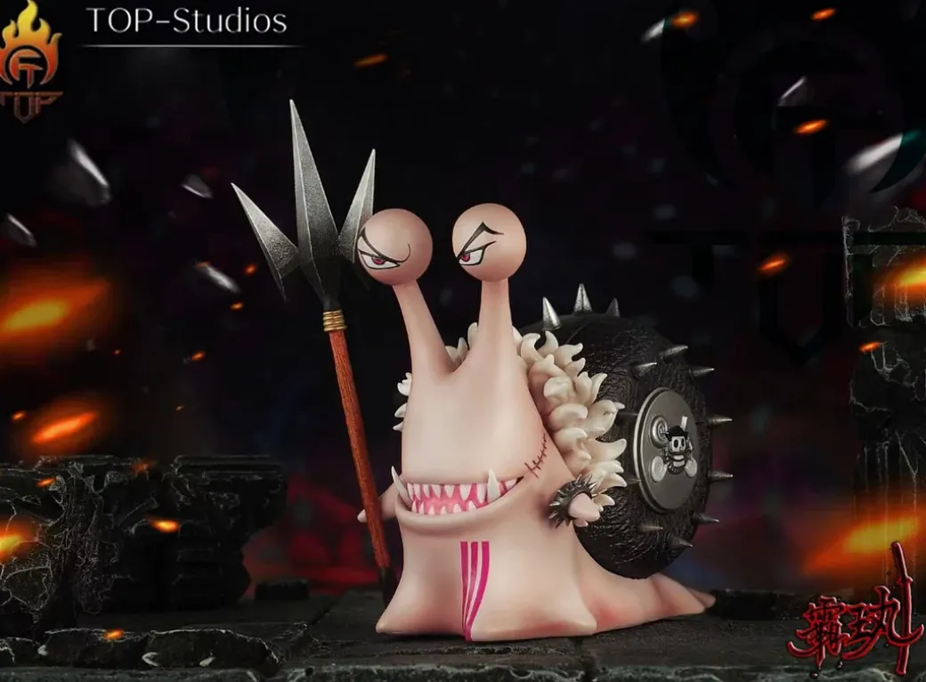 DenDenMushi of Three Sweet Commanders Charlotte Katakuri, Charlotte Smoothie & Charlotte Cracker - ONE PIECE Resin Statue - TOP-Studios